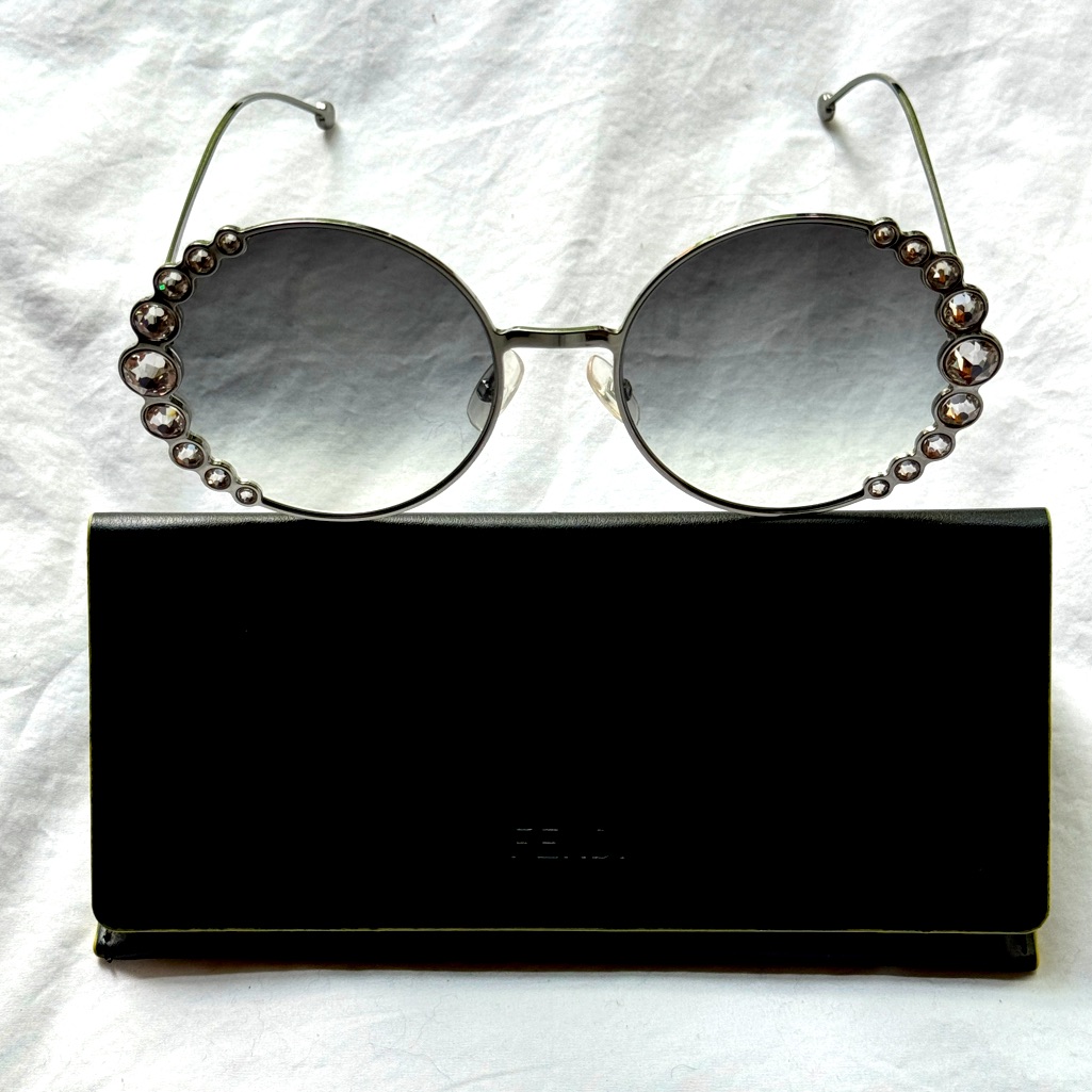 Fendi Embellished Round Sunglasses